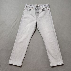 Levis Wedgie Straight Button Fly High Rise Premium Jeans Gray Wash Size 28